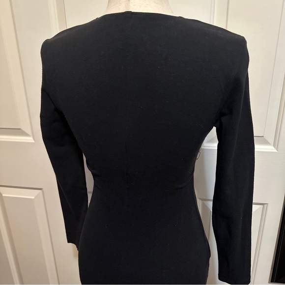 Peep Sweetheart neckline Bodycon mini dress with white trim | size Small - Picture 7 of 11